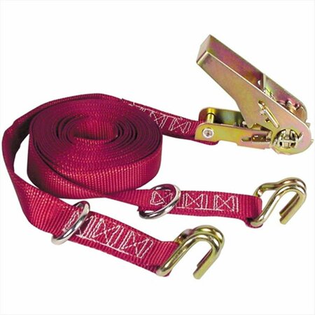 HAMPTON PROD 16 Ft. X 1 In. Ratchet Tie-Down With Double J-Hooks K29-5516